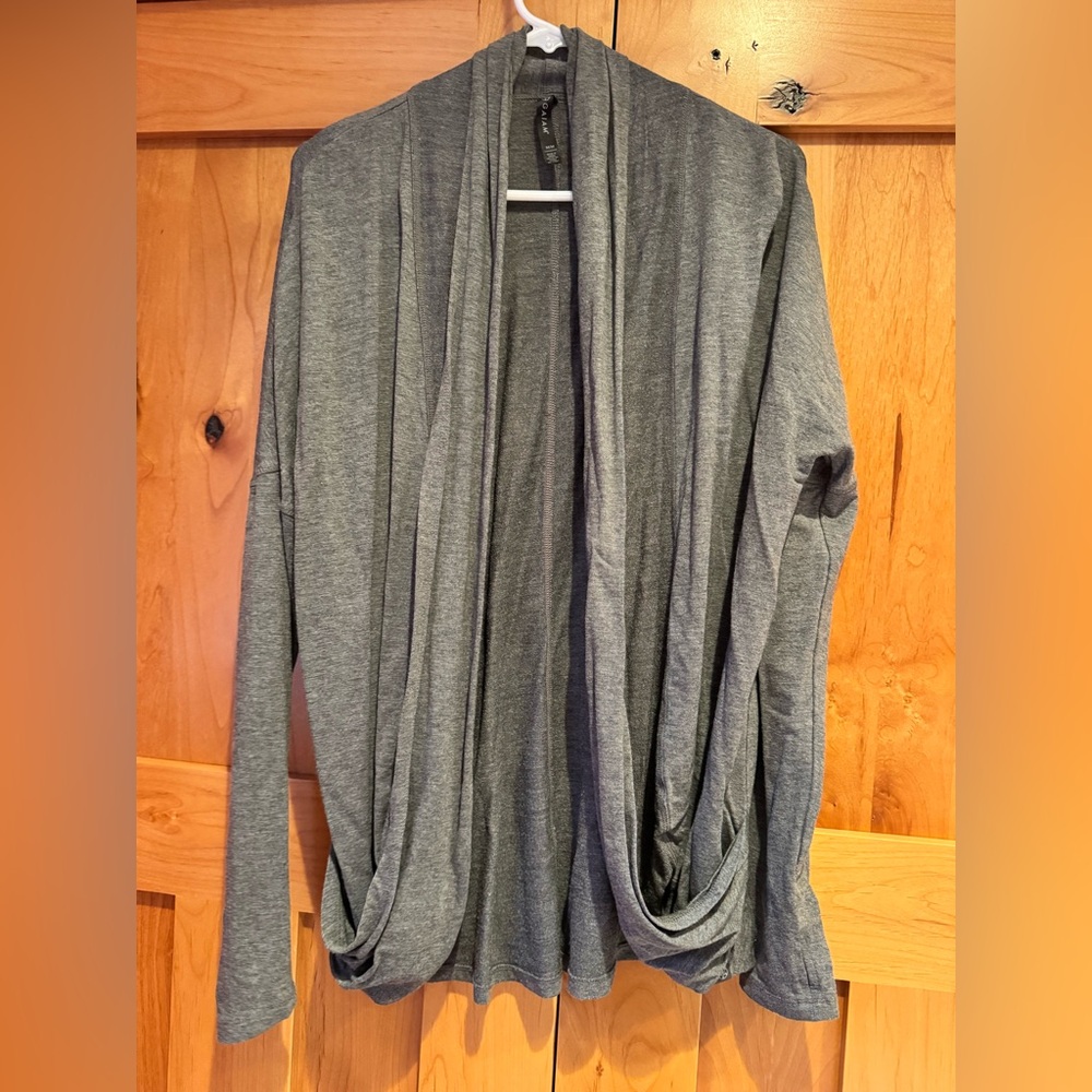 GAIAM Charcoal Women's Drape Yoga Cardigan
